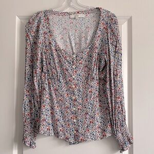 LOFT Multicolor Floral Blouse